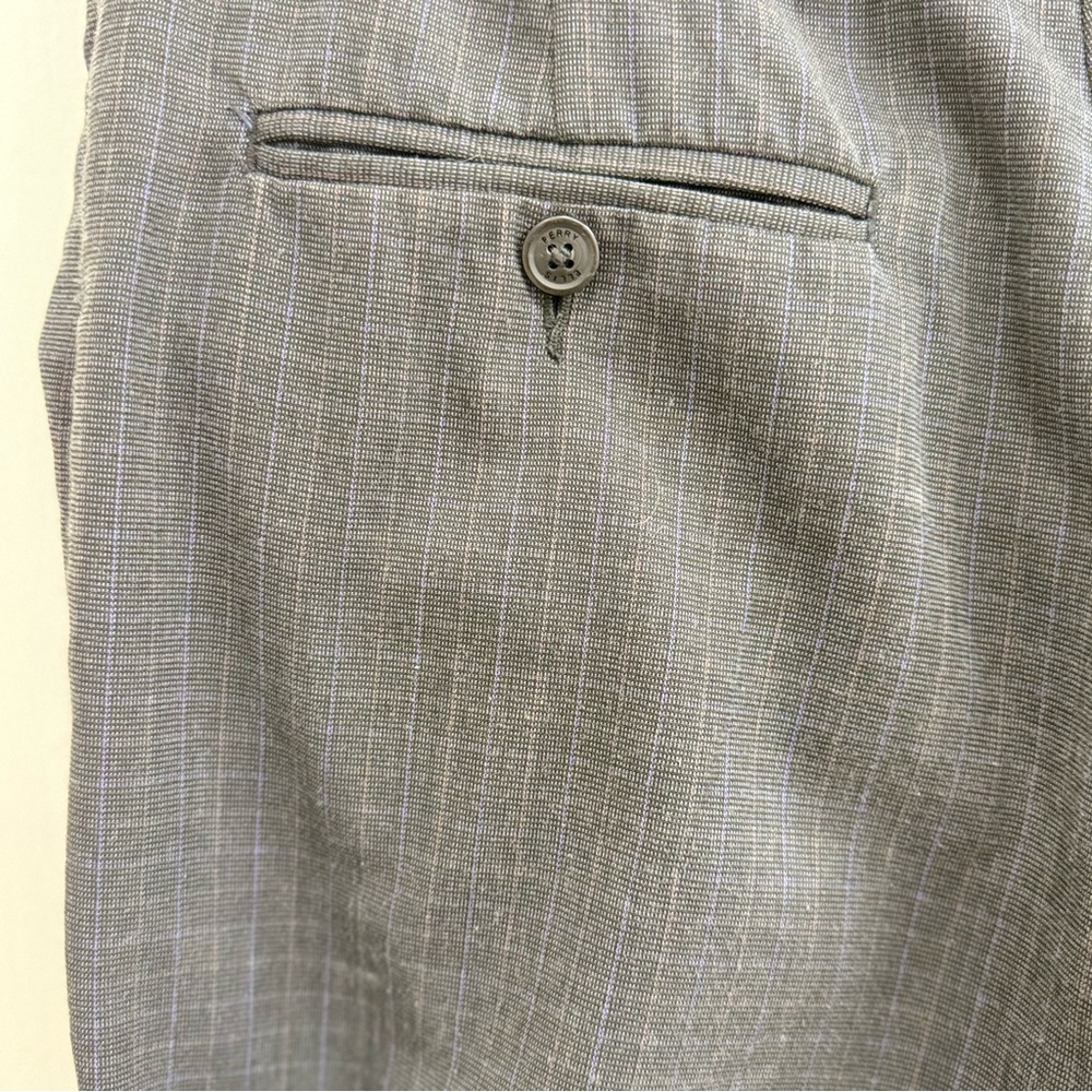 Perry Ellis Mens 30x30 Plaid Print Gray Dress Pants - Picture 7 of 7